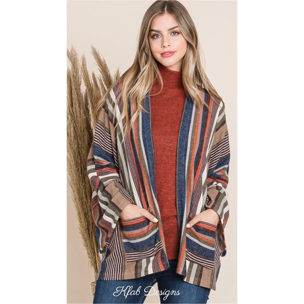 ❤️LAST 1! V Neck/V Back Open Front Drop Shoulder Soft Fabric Pocket Cardigan! - Picture 5 of 8